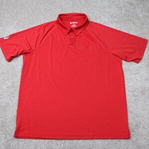 Alaskan Hardgear Duluth Polo Shirt Mens XL Red Airbanks w/ Pocket Polygiene S/S